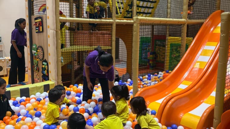 School Trips - kids in soft play ball pit